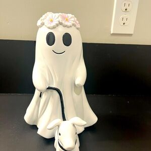Charming Ghost Figurine with Floral Crown